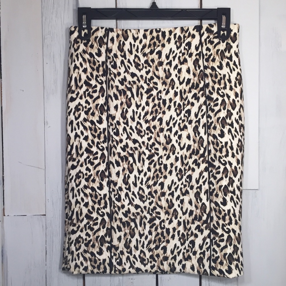 WHBM Leopard Pencil Skirt